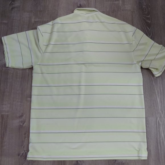 Men's Nike Golf Polo Shirt Dri-Fit Size Large Yellow Striped - Picture 2 of 5